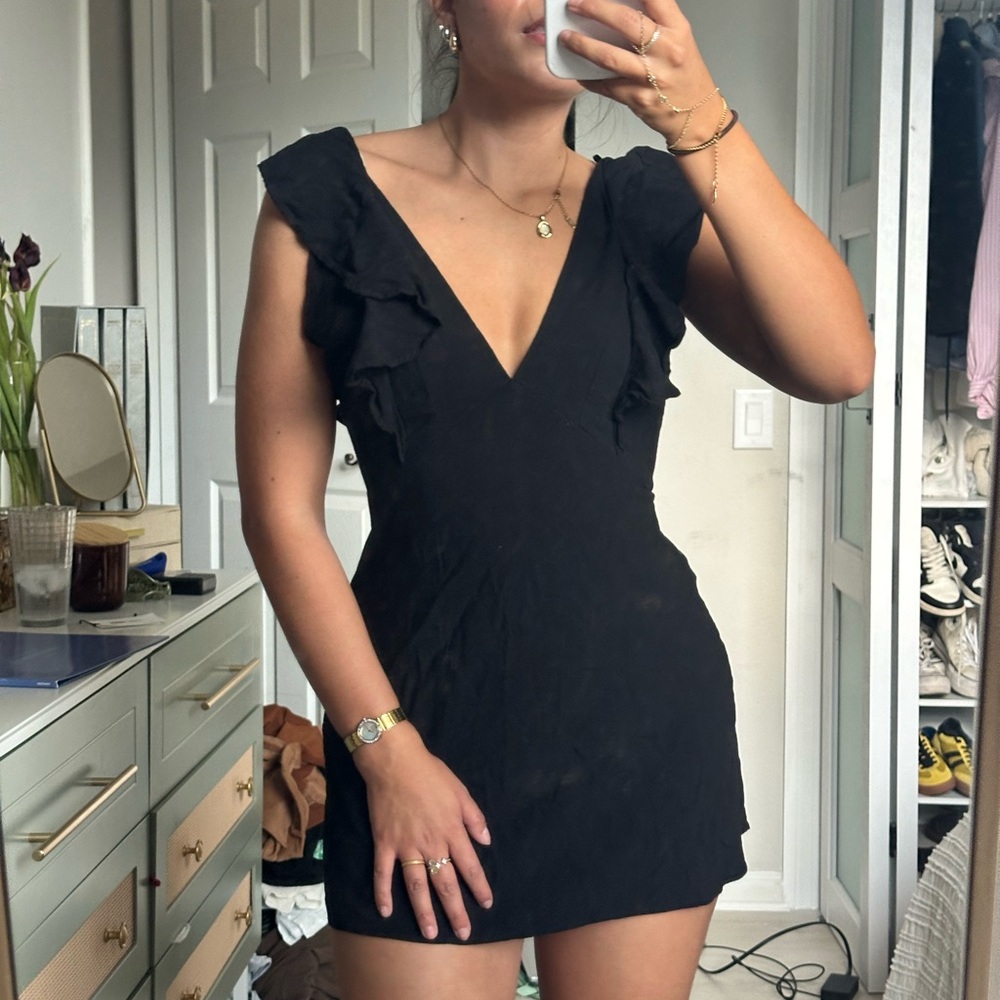 zara black mini dress